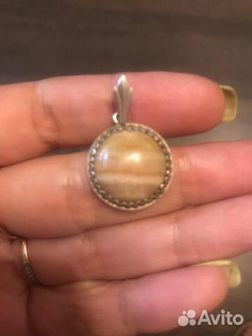 Подвеска кулон серебро СССР Агат