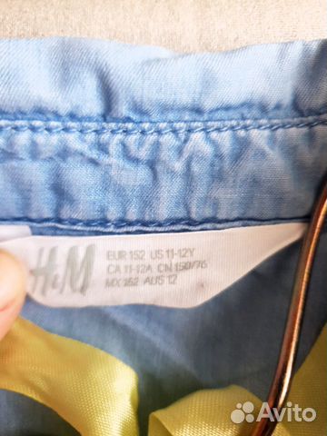 Джинсовая рубашка H&M 11-12 лет, 152 см
