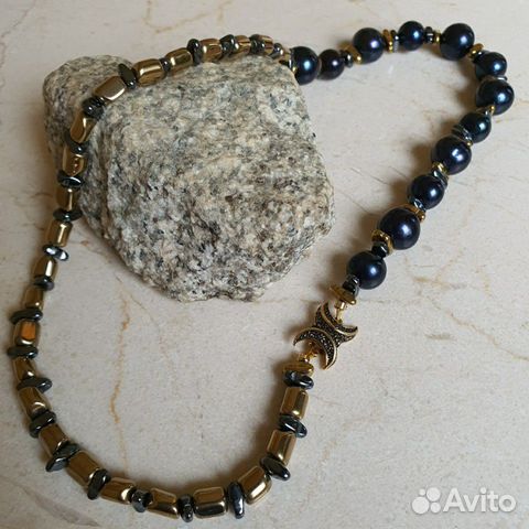 Колье из черного жемчуга