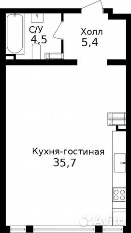 Студия, 45.2 м², 9/32 эт. Студия, 45.2 м², 9/32 эт.