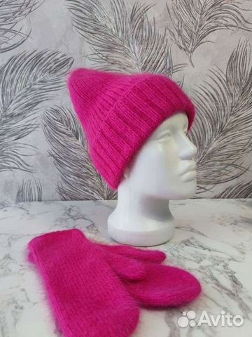 Шапка + варежки (комплект) из пуха норки Уфа