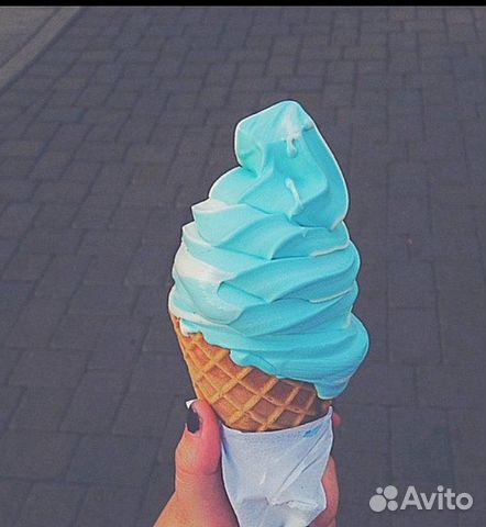 Мягкое мороженое «классик» «баблгам-ярко голубое