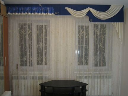 Ламбрекен новый, 3-метра, замша, атлас, тафта