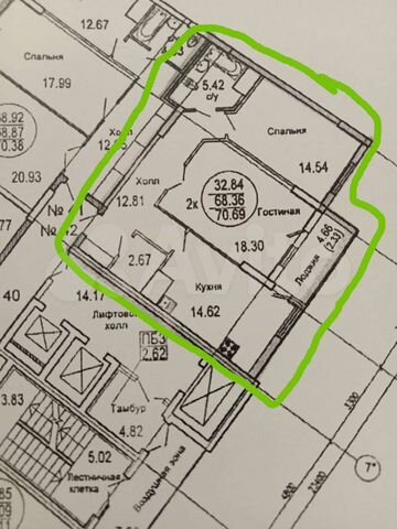 2-к. квартира, 73 м², 8/24 эт.