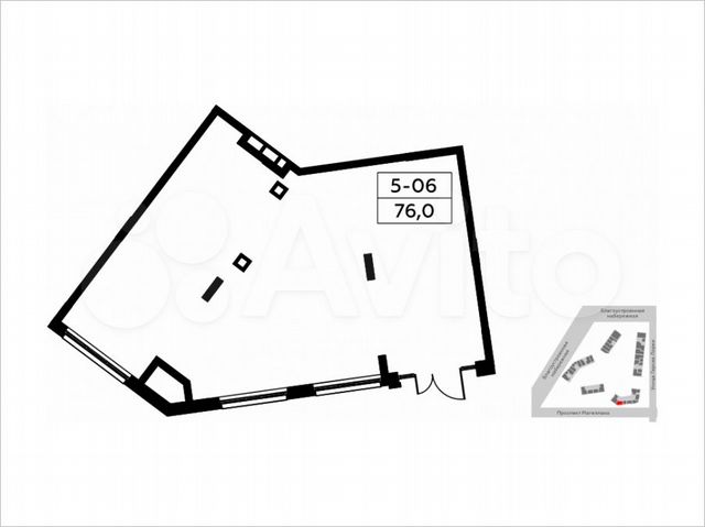 Аренда, торговое помещение, площадь 76 кв.м