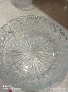 Ваза для фруктов хрусталь