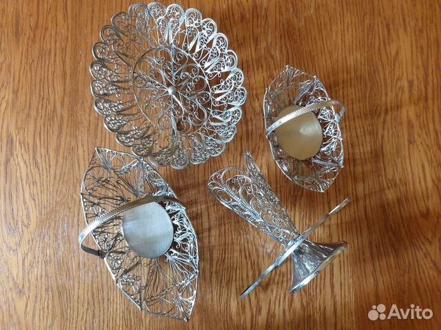 Конфетница спецовник салфетница скань мельхиор