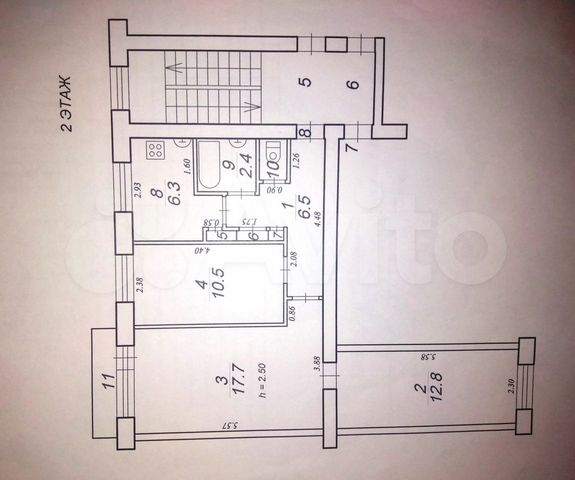 3-к. квартира, 58,1 м², 2/3 эт.