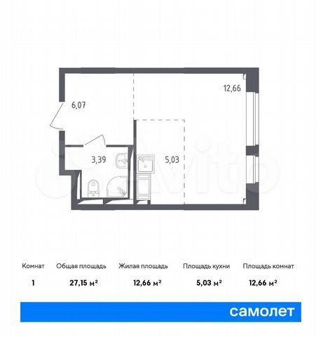 Квартира-студия, 27,2 м², 14/17 эт.