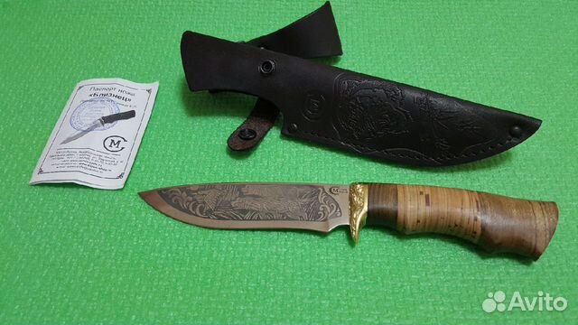 Нож туристический Близнец 65X13, береста, грав