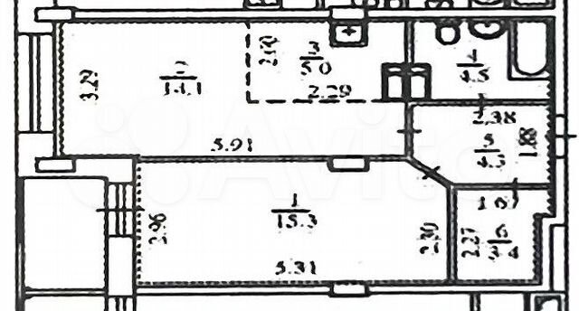 2-к. квартира, 47 м², 2/20 эт.