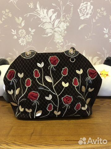 Сумка женская текстильная в коричневых тонах