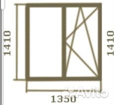 Пластиковое окно 1410х1350