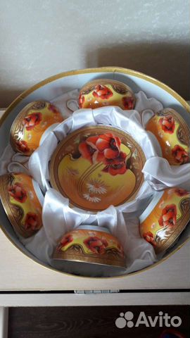 Новый чайный сервиз на 5 персон,Фарфор