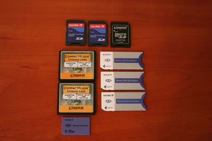 Адаптеры SD, MS, карты памяти CF