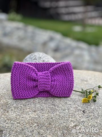 Повязка на голову вязаная