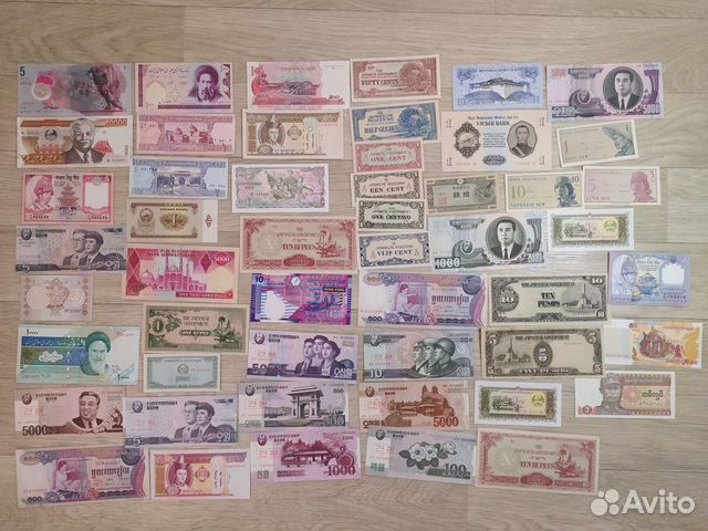 Банкноты Азия, Америка, Африка Ближний восток