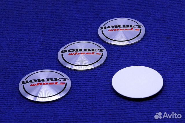 Комплект 3D наклеек диска Borbet 56 мм хром