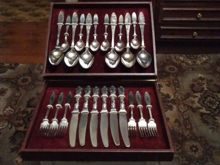 Набор столовых приборов мельхиор СССР