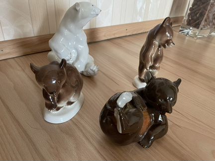 Медведи статуэтка фарфор лфз