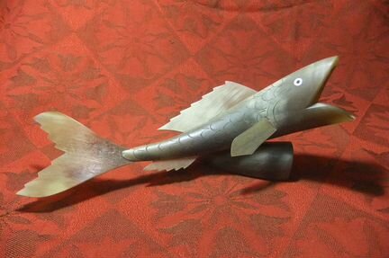 Астраханский сувенир Рыбка натуральный рог, СССР