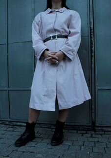 Винтажный розовый тренч