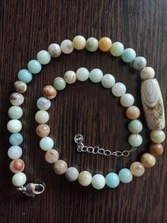 Ожерелье, бусы, чокер, нат. опал