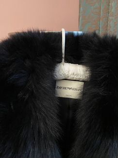 Пальто emporio armani шерсть мех лиса