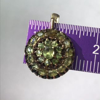 Золотые серьги 583 пр с демантоидами