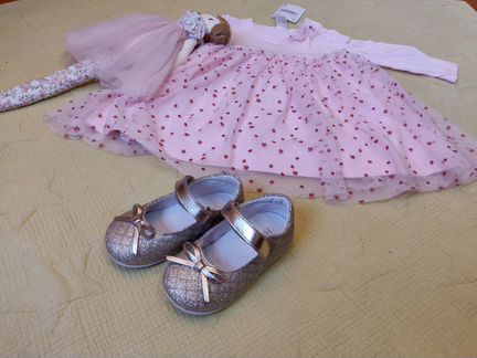 Туфли Happy Step 21, платье C&A 80 новые