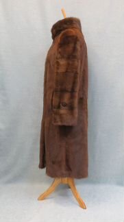 Шуба из норки, коричневая, арт. 878, размер 44-46