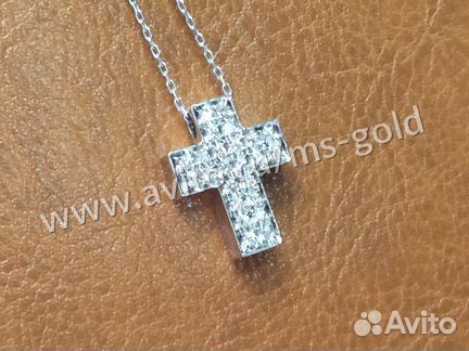 Крест + цепочка с бриллиантами