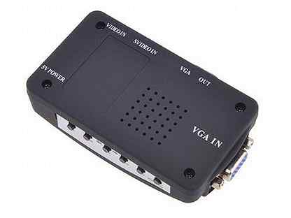 Авито преобразователь. Конвертер VGA to RCA av TV S-Video Signal Converter Adapter Switch Box.