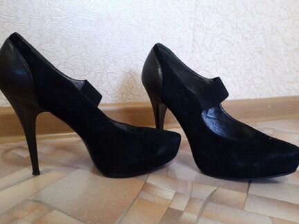 Комбинированные Туфли из кожи и замши