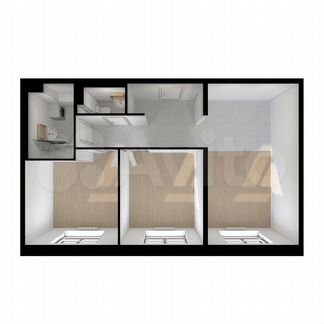 2-к квартира, 59.1 м², 22/22 эт.