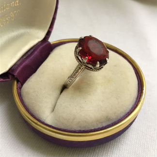 Кольцо серебро 875 проба СССР камень