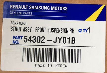 54302JY01B Renault Амортизатор передний правый
