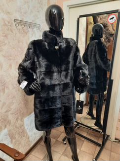 Норковая Шуба 52-54,Новая,Черный цвет,длиная 90см