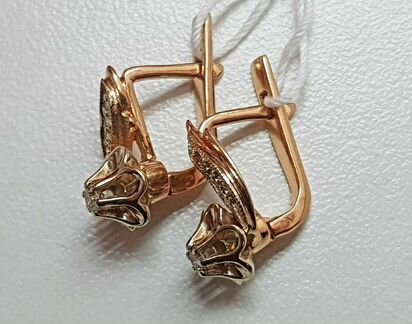 Золотые серьги с бриллиантами