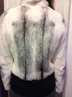 Норковая куртка крестовка 