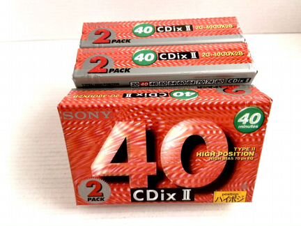 Аудиокассеты 2 штуки 2Pack Sony CDix II 40 -Chrome