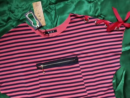 Кофточка-туника,хлопок,плотный трикотаж,р. 48-50