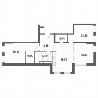 3-к квартира, 86.3 м², 22/41 эт.