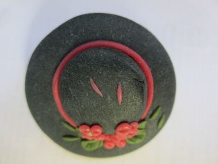 Кожаная брошь. Винтаж