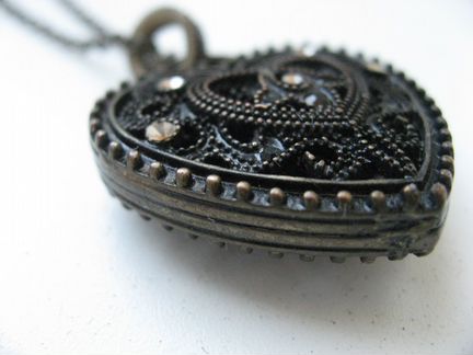 Подвеска сердце. Металл ажурная