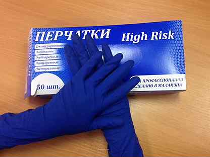 High risk. Перчатки латексные High risk Gloves особопрочные неопудренные s /25пар/ф. Перчатки латекс. Прочные синие ADM размер м (50пар/уп) /hr002g/. Перчатки 25 пар латексные 