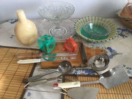 Посуда СССР (60-80 гг.), сковорода, чеснокодавка