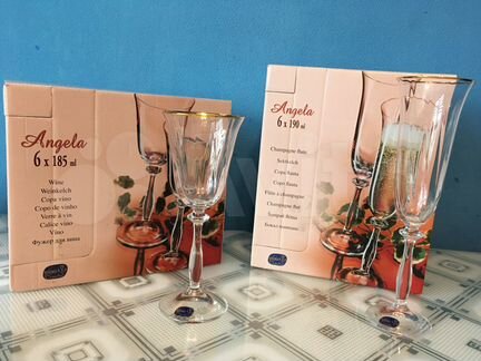 Набор бокалов для вина из богемского стекла