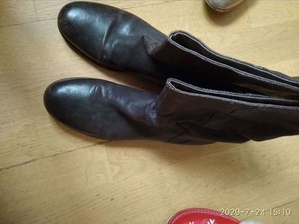 Сапоги кожаные итальянские весна - осень 40 размер