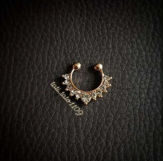 Клипса в нос кольцо в нос пирсинг сережка в нос по